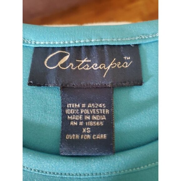 Artscapes Women's Two Piece Tank Blouse Shirt Set XS Polyester & Rayon Colorful - Picture 3 of 11